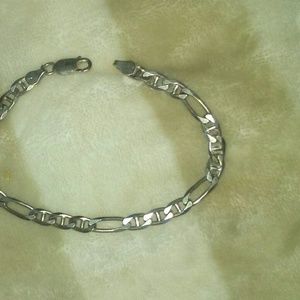 925 Sterling Silver Italy flat Figaro 5mm Bracelet